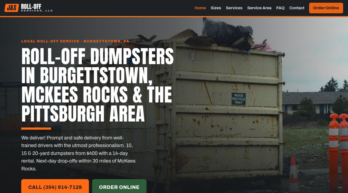 J&S Roll-Off website home page